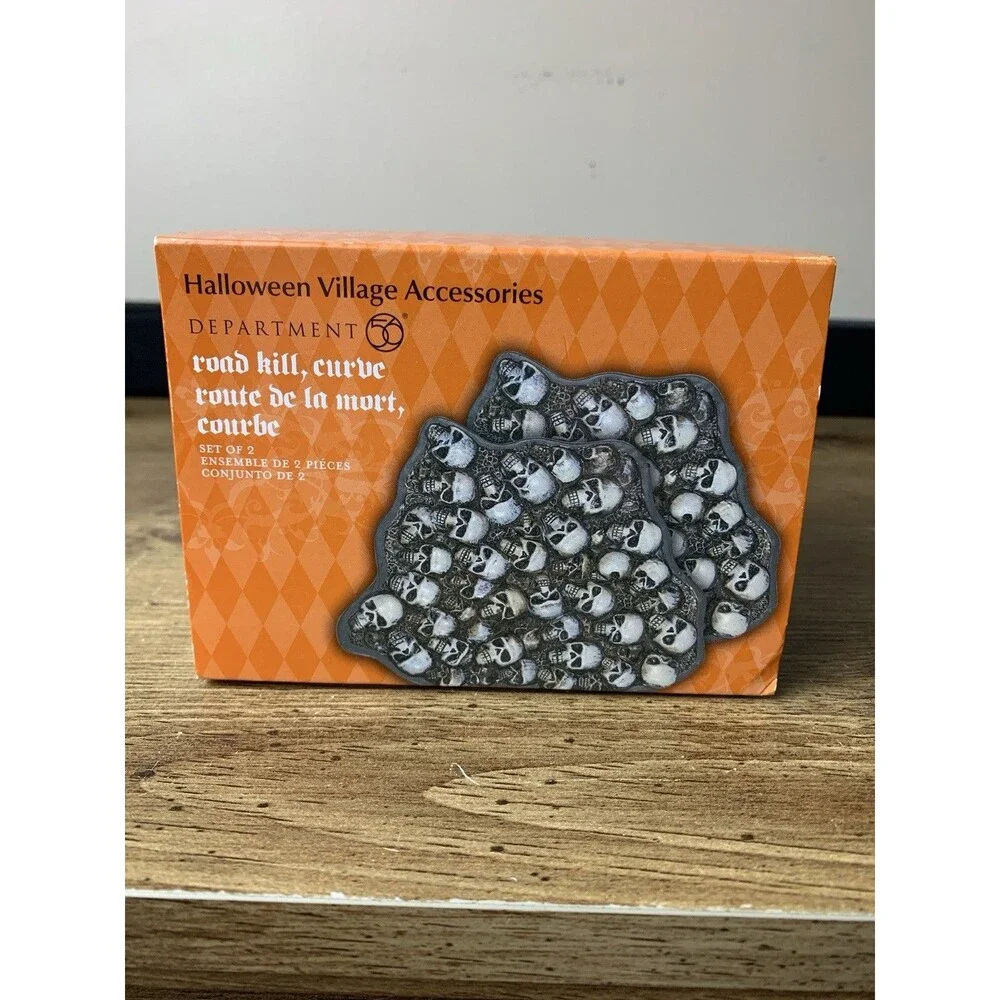 Dept 56 Halloween Village Accessories Set of 2 Road Kill Curve MIP 6010467
